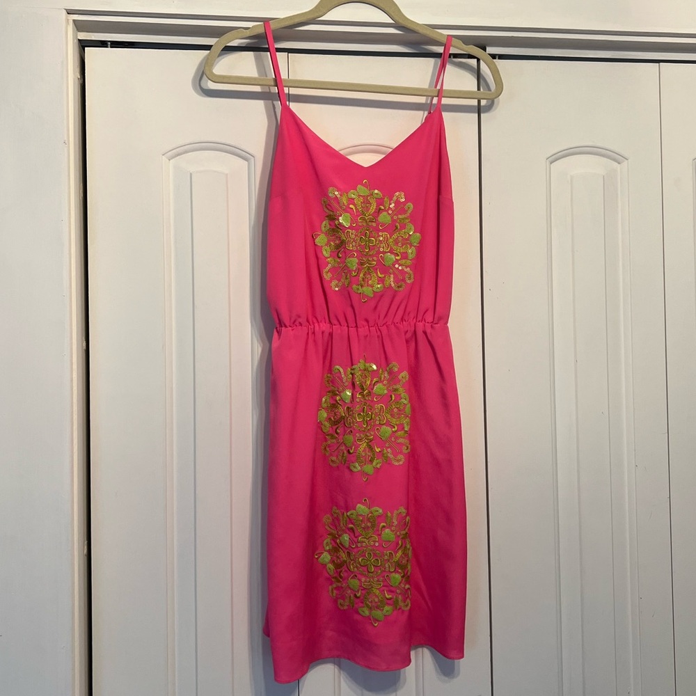 Lilly Pulitzer Pink and Green Dress Size S